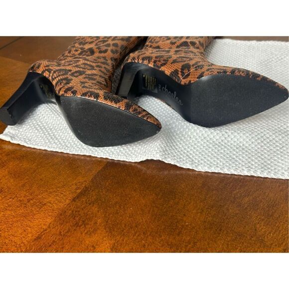 Charles by Charles David size 7 NEW cheetah print knee high heeled boots - Picture 5 of 7